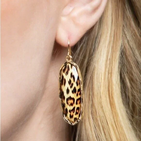 White Gold Tone Dangle Earrings  French Wire Faceted Acrylic - Picture 4 of 5